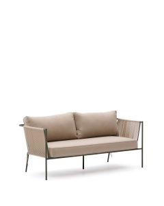 Canapea exterior ecru din textil pentru 2 persoane Zivia Kave Home