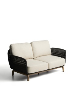 Canapea exterior gri inchis din lemn pentru 2 persoane Alipa Kave Home