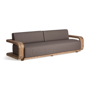 Canapea exterior maro/gri din lemn pentru 4 persoane Corba Vical Home