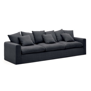 Canapea gri antracit din textil pentru 4 persoane Nora Kave Home