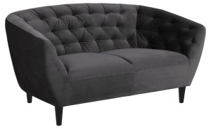Canapea gri inchis/neagra din textil pentru 2 persoane Ria Quiet Object