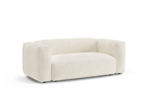 Canapea ivorie din textil pentru 2 persoane Martina Boucle Micadoni