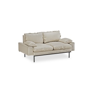 Canapea ivorie din textil pentru 2 persoane Retro Pure HKliving