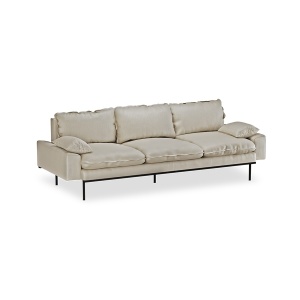 Canapea ivorie din textil pentru 4 persoane Retro Pure HKliving