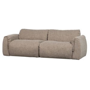 Canapea maro din textil pentru 2 persoane Baggy Woven Melange Woood