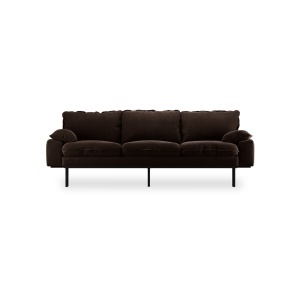 Canapea maro espresso din catifea pentru 3 persoane Retro Royal HKliving