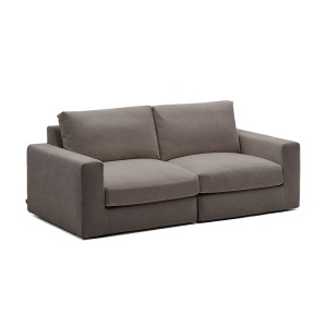 Canapea maro inchis din textil pentru 3 persoane Alea Kave Home
