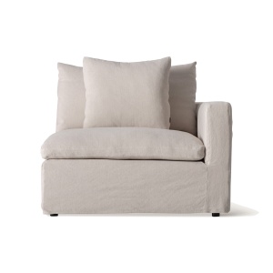 Canapea modulara alb antic din textil pentru 1 persoana Senhane Right Vical Home