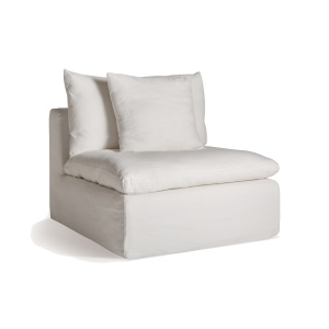 Canapea modulara alba din textil pentru 1 persoana Agde Middle Vical Home
