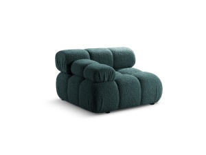 Canapea modulara albastru petrol din textil pentru 1 persoana Bellis Boucle Left Micadoni