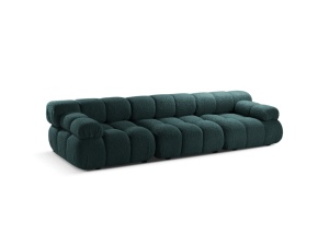 Canapea modulara albastru petrol din textil pentru 3 persoane Bellis Boucle Micadoni