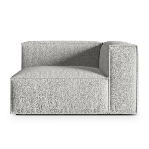 Canapea modulara argintie din textil pentru 1 persoana Nuria Right Boucle Micadoni