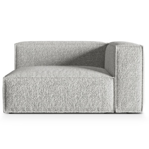 Canapea modulara argintie din textil pentru 2 persoane Nuria Right Boucle Micadoni