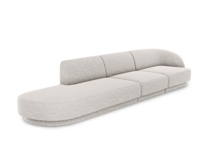 Canapea modulara argintie din textil pentru 4 persoane Miley Chenille Eden 323 Left Micadoni