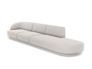 Canapea modulara argintie din textil pentru 4 persoane Miley Chenille Eden 323 Right Micadoni