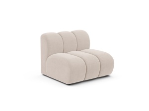 Canapea modulara bej deschis din catifea pentru 1 persoana Lupine Venus Middle Micadoni