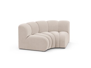 Canapea modulara bej deschis din catifea pentru 1 persoana Lupine Venus Corner Micadoni