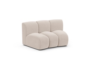 Canapea modulara bej deschis din catifea pentru 1 persoana Lupine Venus Circular Micadoni