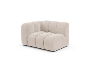 Canapea modulara bej deschis din catifea pentru 1 persoana Lupine Venus Left Micadoni