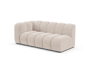 Canapea modulara bej deschis din catifea pentru 3 persoane Lupine Venus Left Micadoni
