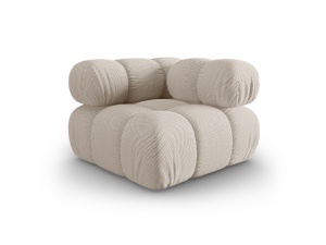 Canapea modulara bej deschis din textil pentru 1 persoana Bellis Corner 3D Micadoni