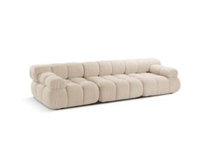 Canapea modulara bej deschis din textil pentru 3 persoane Bellis Boucle Micadoni