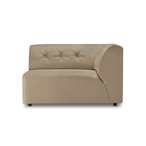 Canapea modulara bej din textil 118 cm Vint Pure Earth Right HKliving