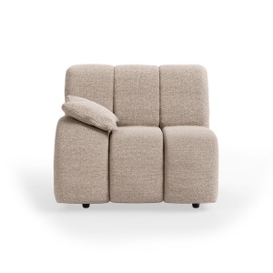 Canapea modulara bej din textil 98 cm Wave Left Low Arm HKliving