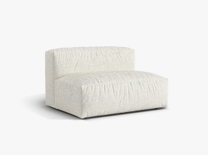 Canapea modulara bej din textil pentru 1 persoana Martina Boucle L Middle Micadoni
