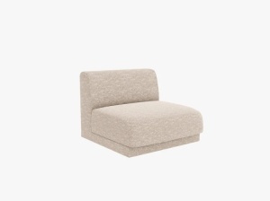 Canapea modulara bej din textil pentru 1 persoana Miley Chenille Middle Micadoni
