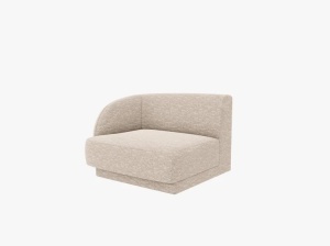 Canapea modulara bej din textil pentru 1 persoana Miley Eden Chenille Left Micadoni
