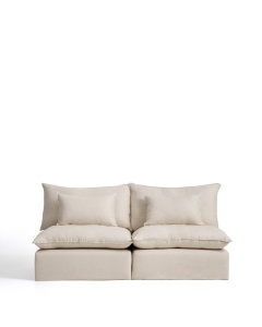 Canapea modulara bej din textil pentru 3 persoane Anarela Kave Home