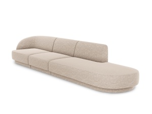 Canapea modulara bej din textil pentru 4 persoane Miley Chenille Eden 323 Right Micadoni