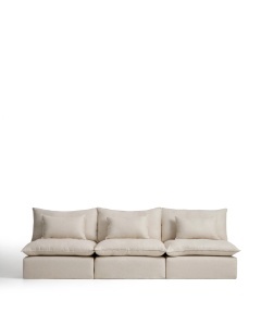 Canapea modulara bej din textil pentru 5 persoane Anarela 330 Kave Home
