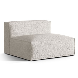 Canapea modulara bej/gri din textil pentru 2 persoane Nuria Boucle Micadoni