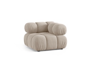 Canapea modulara bej inchis din catifea pentru 1 persoana Bellis Bluvel Corner Micadoni