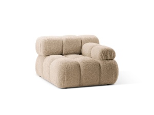 Canapea modulara bej nisipiu din textil pentru 1 persoana Bellis Boucle Right Micadoni
