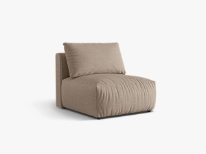 Canapea modulara bej nisipiu din textil pentru 1 persoana Chris Small Micadoni