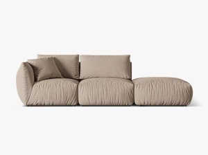 Canapea modulara bej nisipiu din textil pentru 3 persoane Chris Left Micadoni