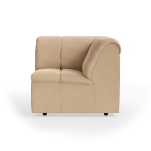 Canapea modulara crem din catifea 98 cm Wave Royal Corner HKliving