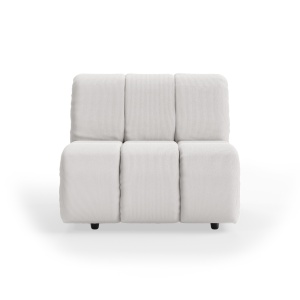 Canapea modulara crem din textil 98 cm Wave Rib Middle HKliving