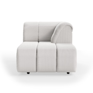 Canapea modulara crem din textil 98 cm Wave Rib Right Divan HKliving