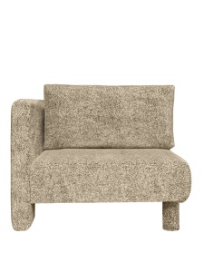 Canapea modulara crem/neagra din catifea 100 cm Dase Left Ferm Living