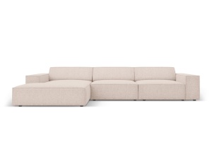 Canapea modulara cu colt bej din textil pentru 4 persoane Jodie Liberty Left Micadoni