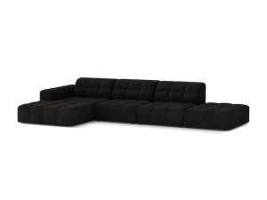 Canapea modulara cu colt gri antracit din textil pentru 5 persoane Jennifer Chenille Left Micadoni