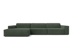 Canapea modulara cu colt verde muschi din textil pentru 4 persoane Jodie Liberty Left Micadoni