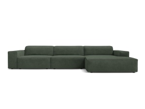 Canapea modulara cu colt verde muschi din textil pentru 4 persoane Jodie Liberty Right Micadoni