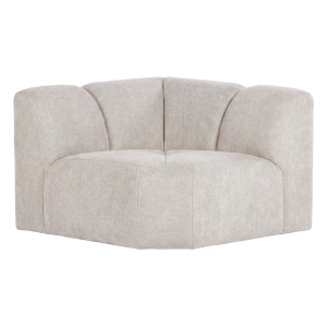 Canapea modulara ecru din textil 105 cm Mojo Woolly Corner