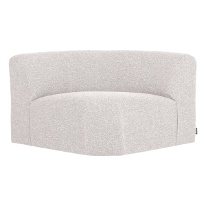 Canapea modulara ecru din textil 110 cm Mojo Round Boucle Woood