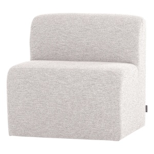 Canapea modulara ecru din textil 84 cm Mojo Center Boucle Woood
